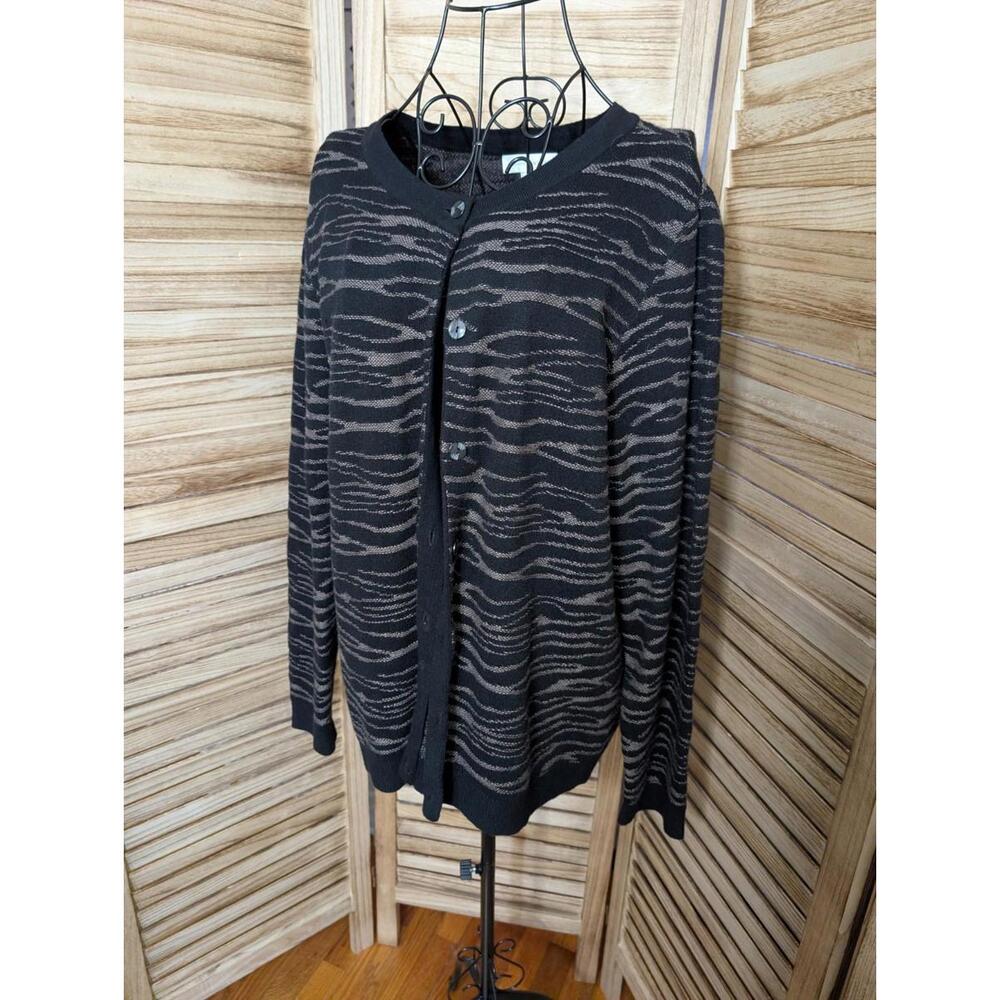 CHRISTOPHER & BANKS‎ ANIMAL STRIPED SWEATER/SZ XL BLACK